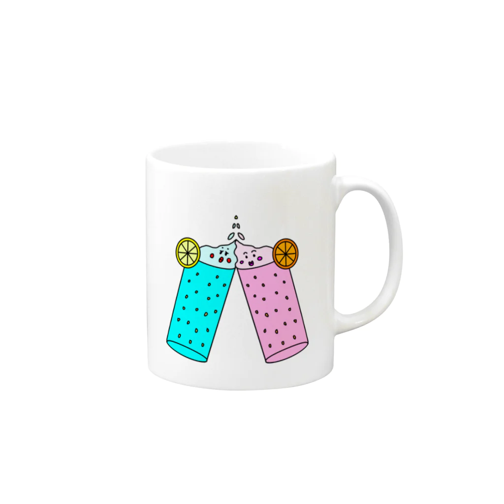 マクマク屋のお絵かきのカンパイ姉妹！！ Mug :right side of the handle