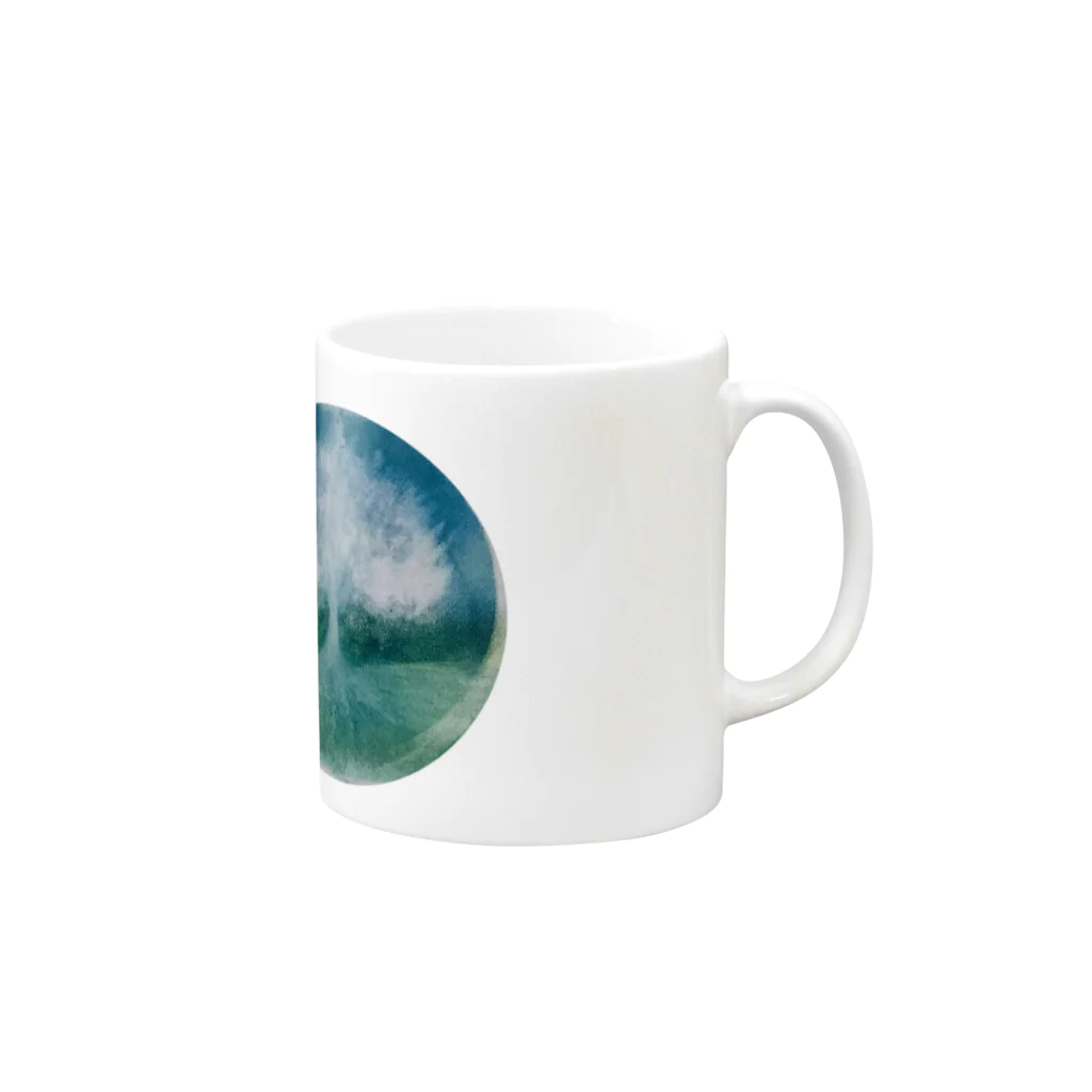 nami0052の青い木 Mug :right side of the handle