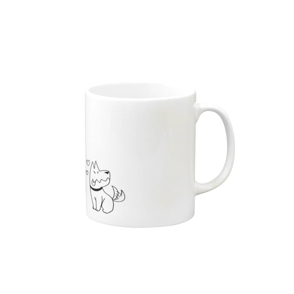 リボはちのあべくんちのイヌ Mug :right side of the handle