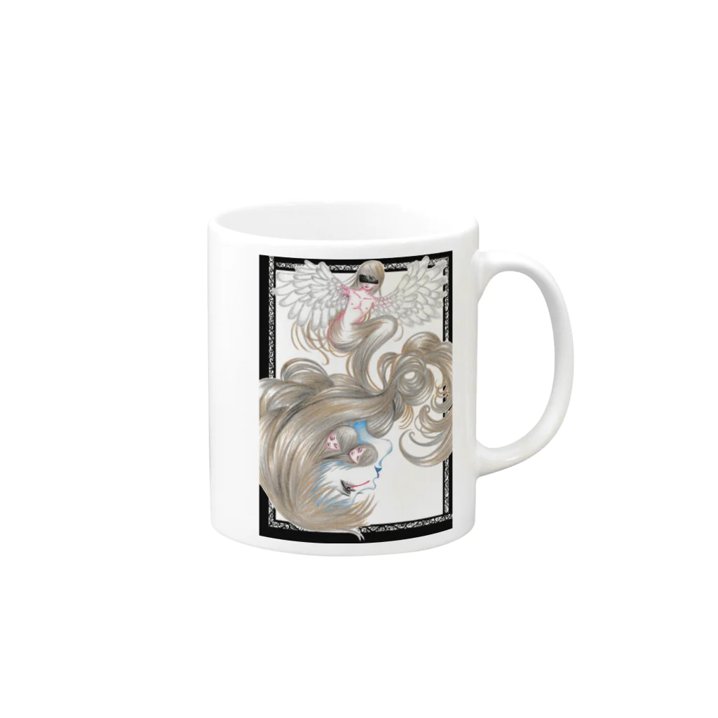 moon-dropのエンジェル Mug :right side of the handle