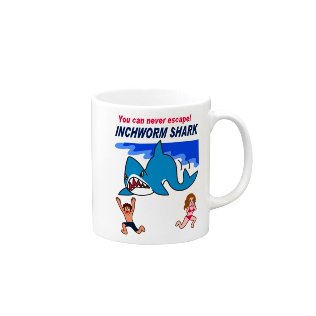 キッズモード某の恐怖！シャクトリシャーク Mug :right side of the handle