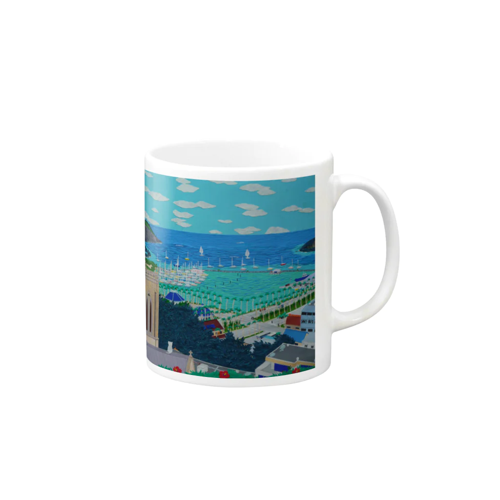 Junie貼り絵グッズのニューカレドニアFOLの丘 Mug :right side of the handle