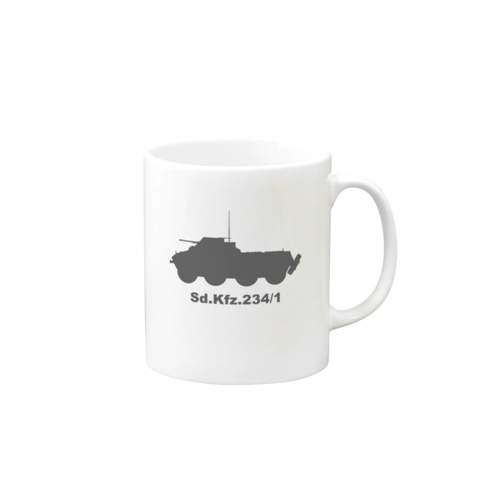 puikkoの8輪装甲車 Sd.Kfz.234/1（グレー） Mug :right side of the handle