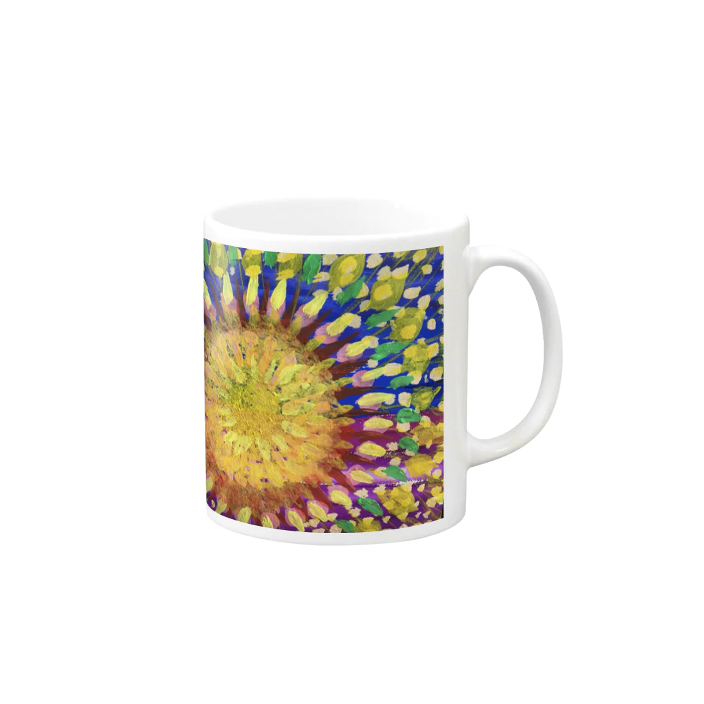 Sunny FujiyamaのAloha Big Sunflower  Mug :right side of the handle