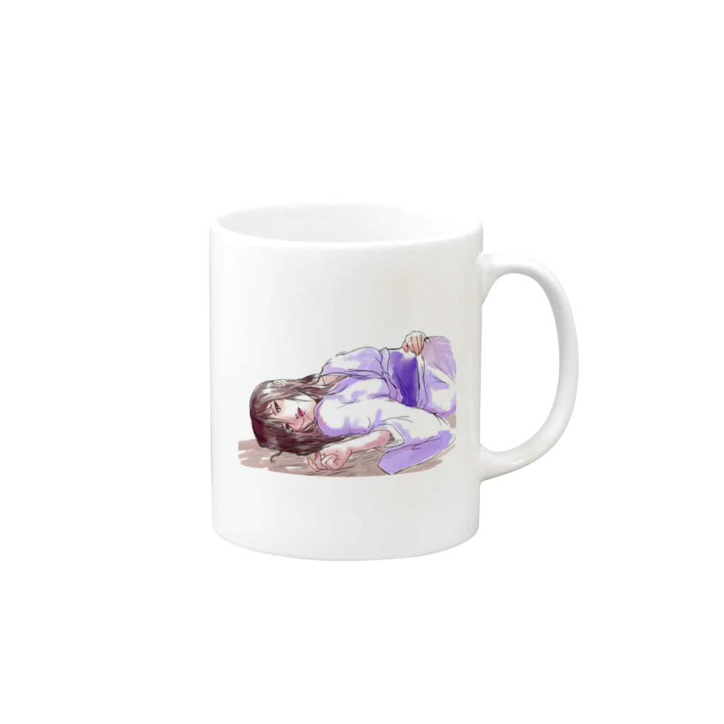 DoToDesignersのゴロ寝娘のマグカップ Mug :right side of the handle