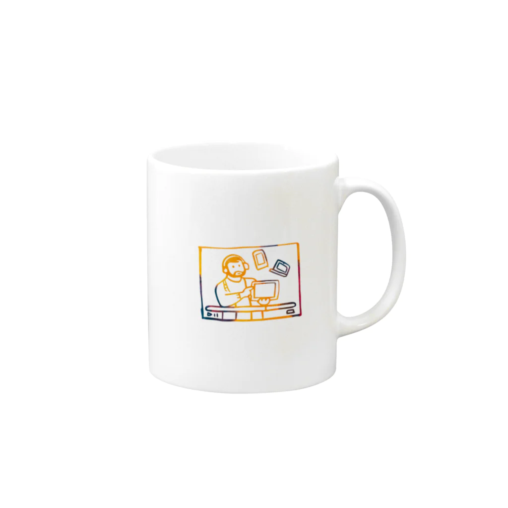 ふりふり御殿のブンブンテイナー Mug :right side of the handle