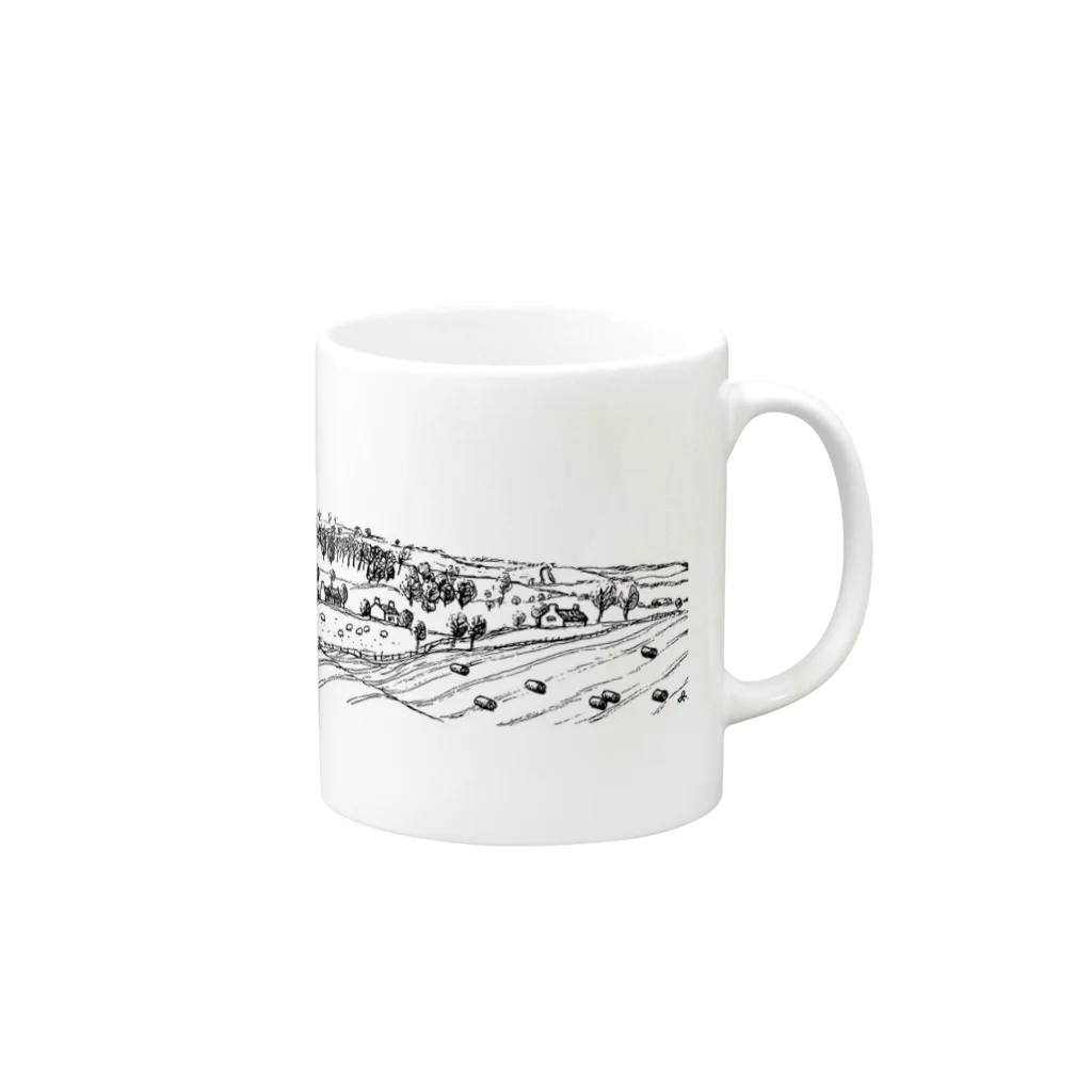 fuuniyの英国　コッツウォルズ風景 Mug :right side of the handle