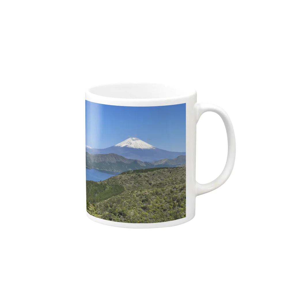 松の富士山 富士スピードウェイ Mug :right side of the handle