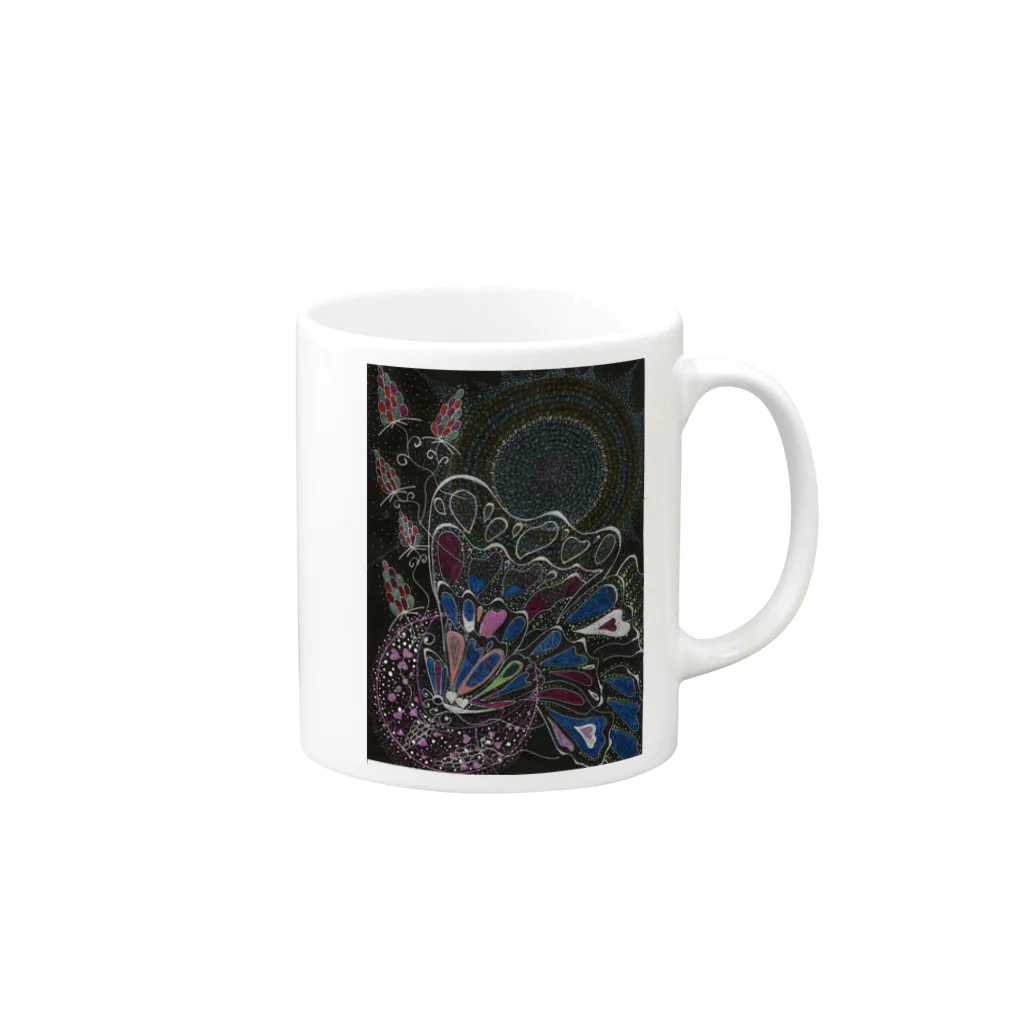 saryuのありがとう曼荼羅/蝶 Mug :right side of the handle