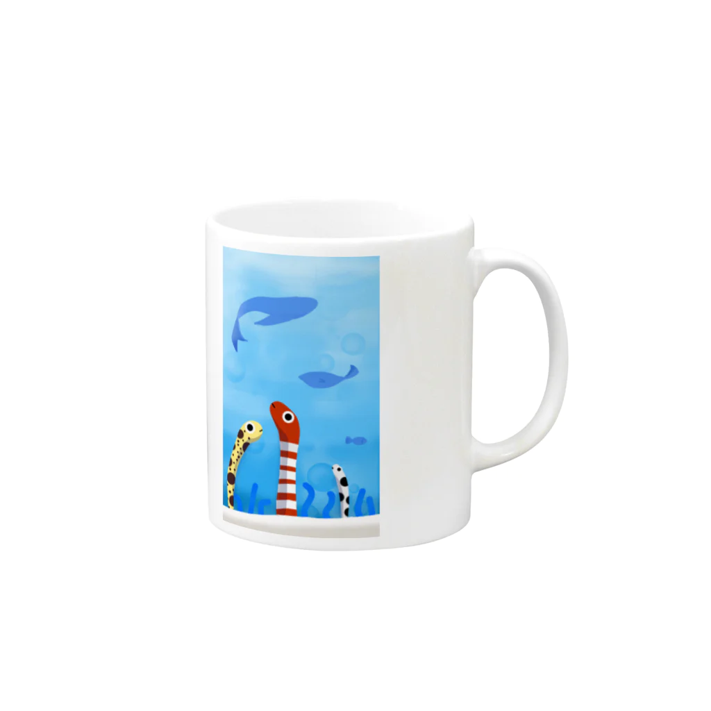 たこ焼きレインボー🌈のちんあなごのにちじょう Mug :right side of the handle