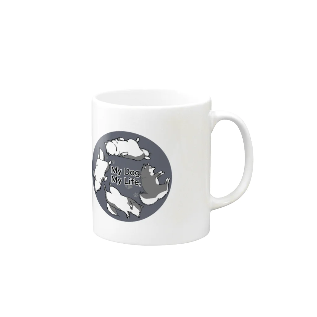 あたちたちのおみせのMy Dog My Life グレー Mug :right side of the handle