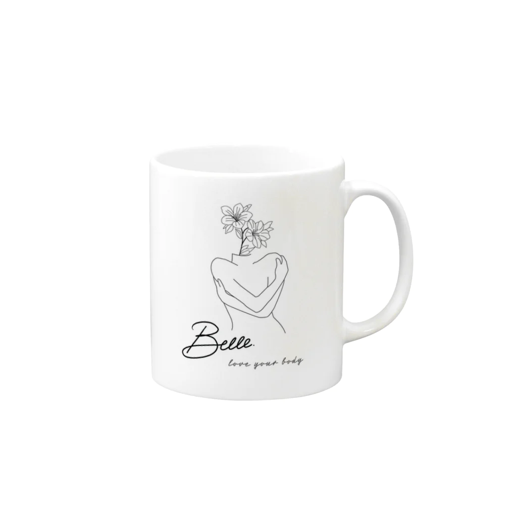 Belle.のBelle LOGO Mug :right side of the handle