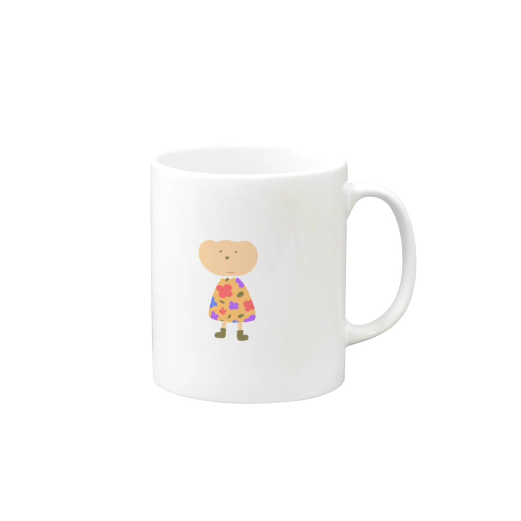 one hippo （カバ店員）のおはなちゃん Mug :right side of the handle