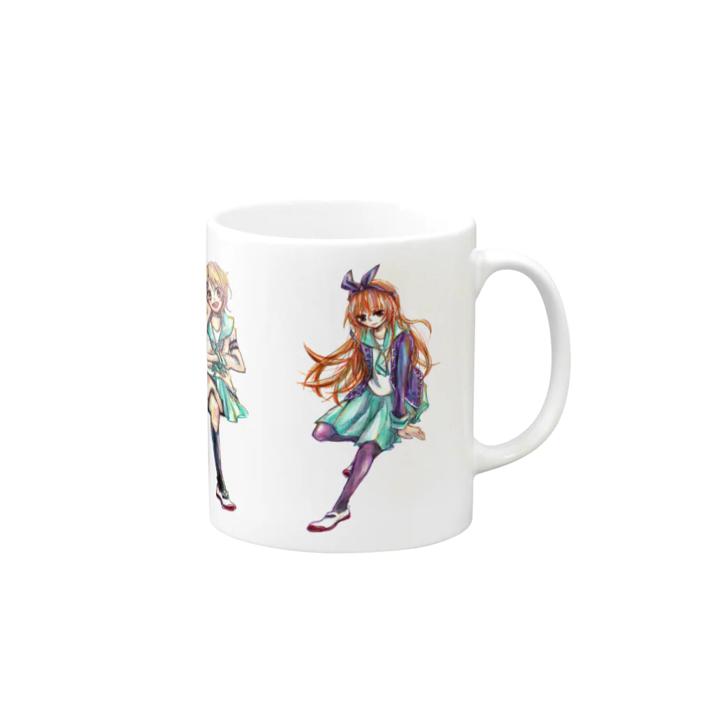 志瓜のSUZURIのめぐあずつなここ Mug :right side of the handle