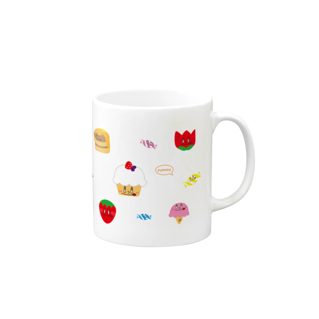 キラフルポップのいっぱいYummy Mug :right side of the handle