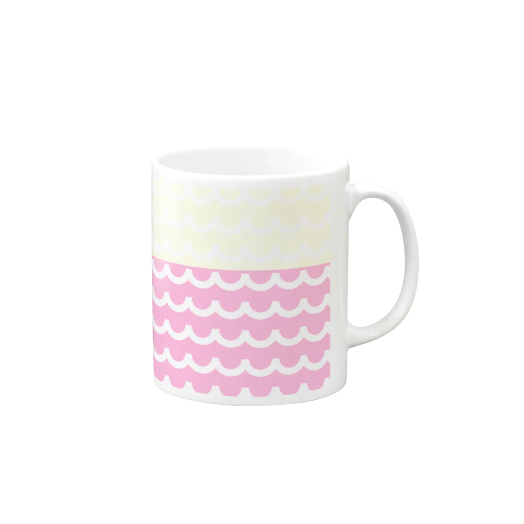 knot the peopleのwave_strawberry&milk Mug :right side of the handle