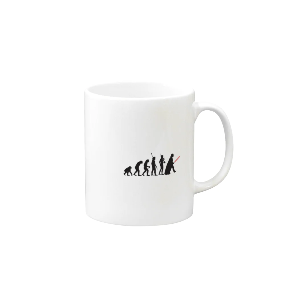 せぇるすまんの人類進化スター●ォーズ Mug :right side of the handle