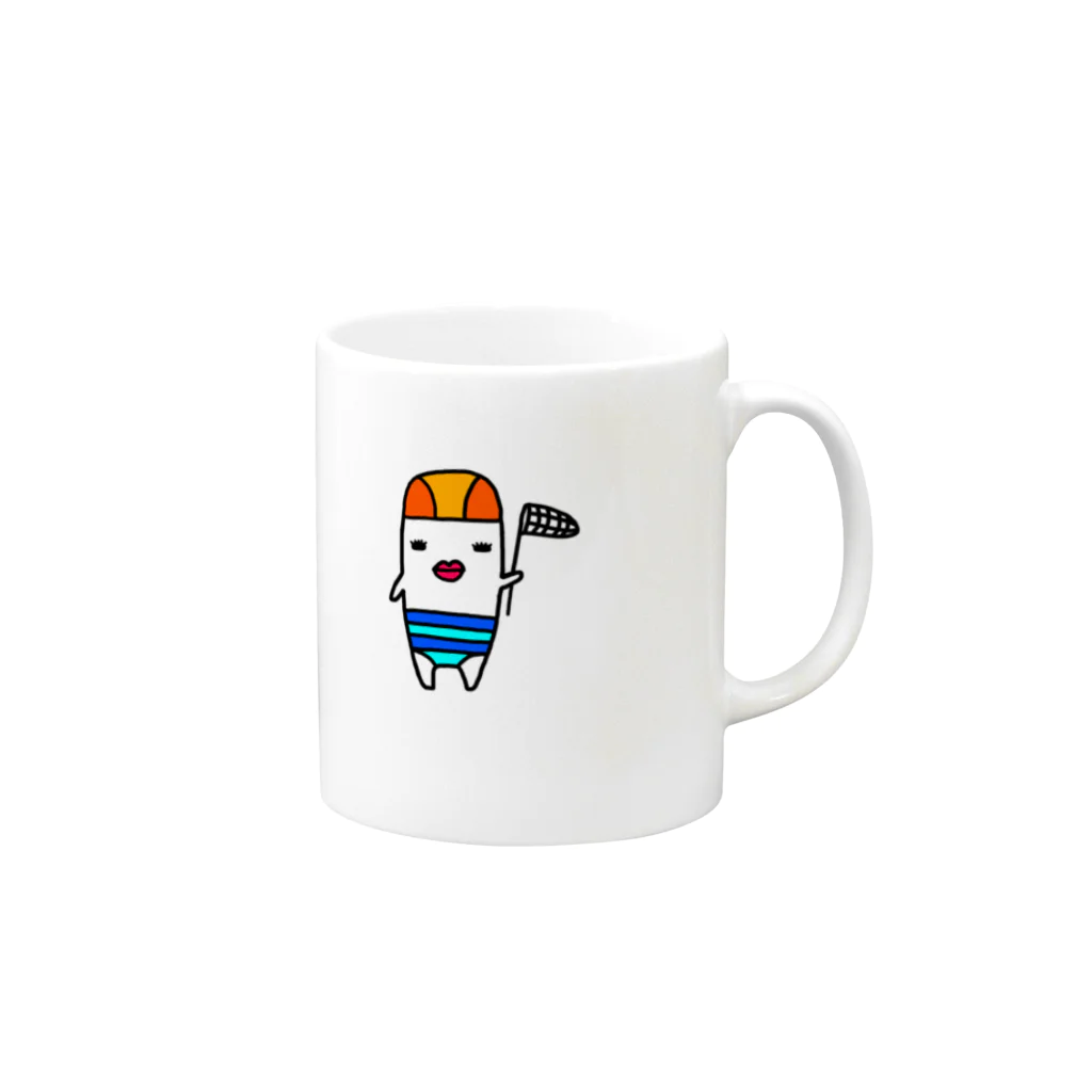 kurubusiの夏にひたる奴 Mug :right side of the handle