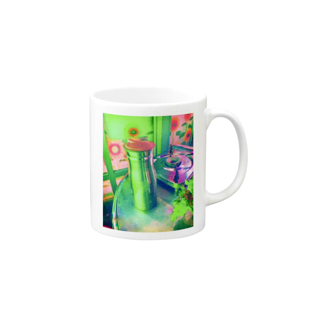 NEON LIGHT STARSのグリーンランタン Mug :right side of the handle