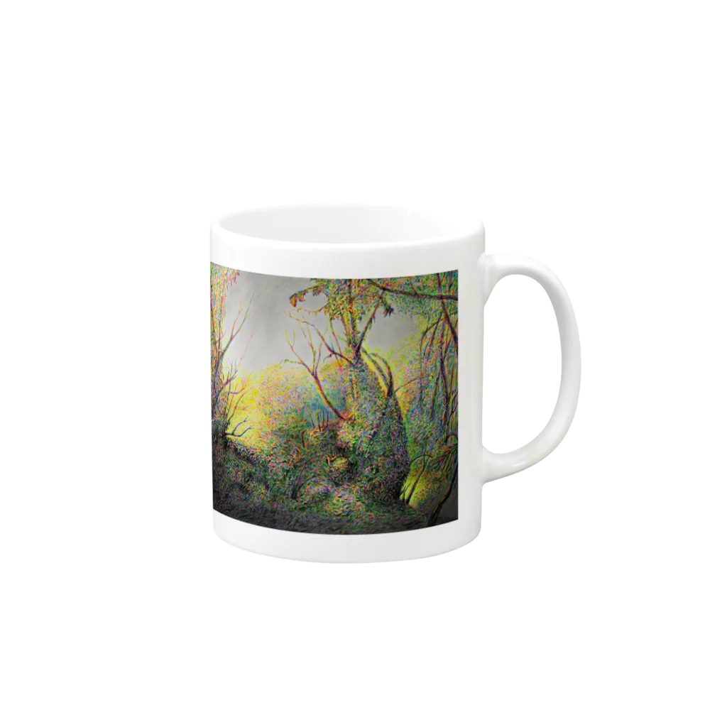 YOSHI-HEY ARTのかくれんぼ Mug :right side of the handle