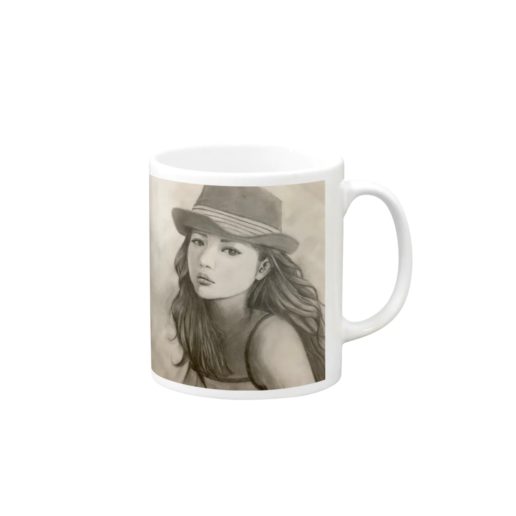 ZooBeeFooのLight Girl  Mug :right side of the handle