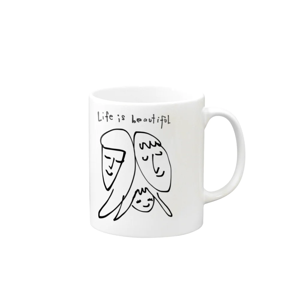 ノリコストアのLIFE is beautiful - 思い出すカップ - Mug :right side of the handle