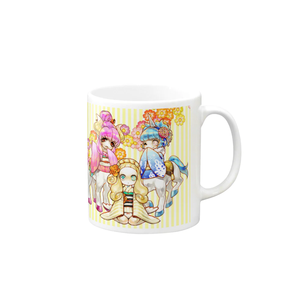 おむつの着物ポニーちゃん Mug :right side of the handle