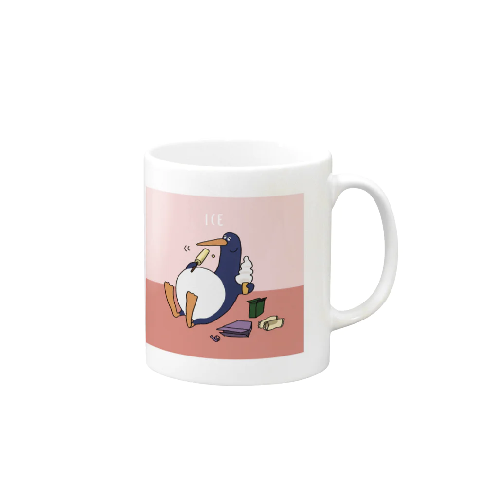 muraryのたらふくペンギン Mug :right side of the handle