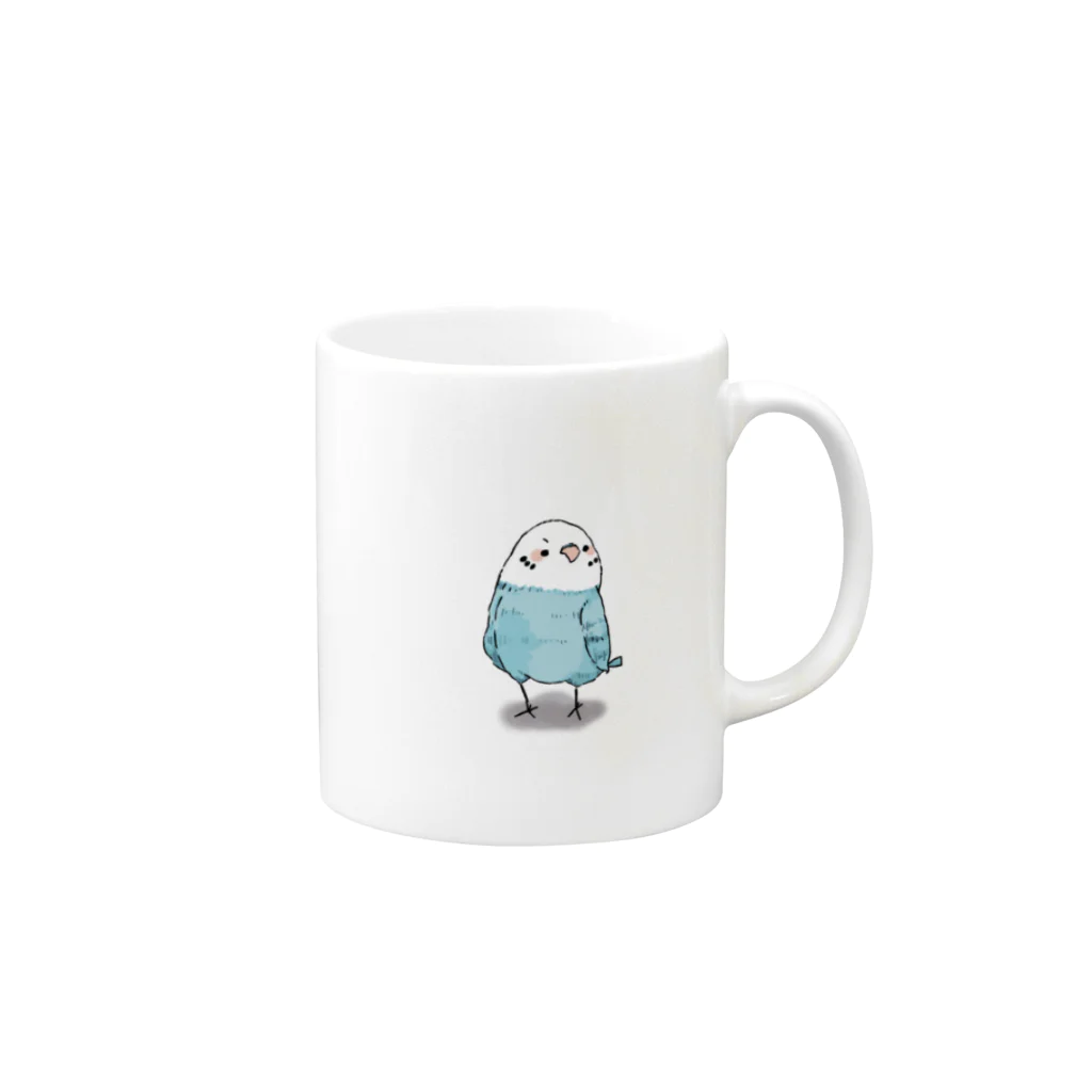 mochimochiのセキセイインコピーちゃん Mug :right side of the handle