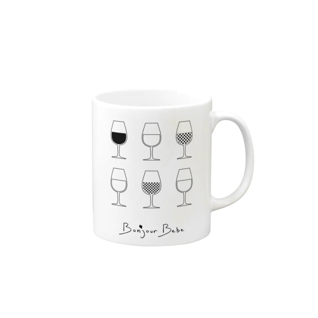 Bonjour BebeのVins 「Bonjour Bebe」 Mug :right side of the handle