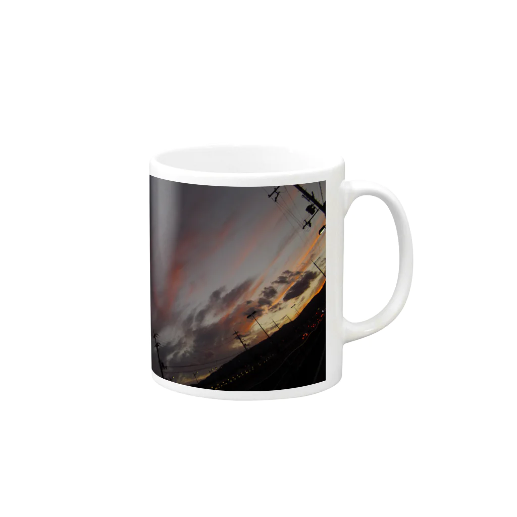 Rinの暖かい夕焼け Mug :right side of the handle