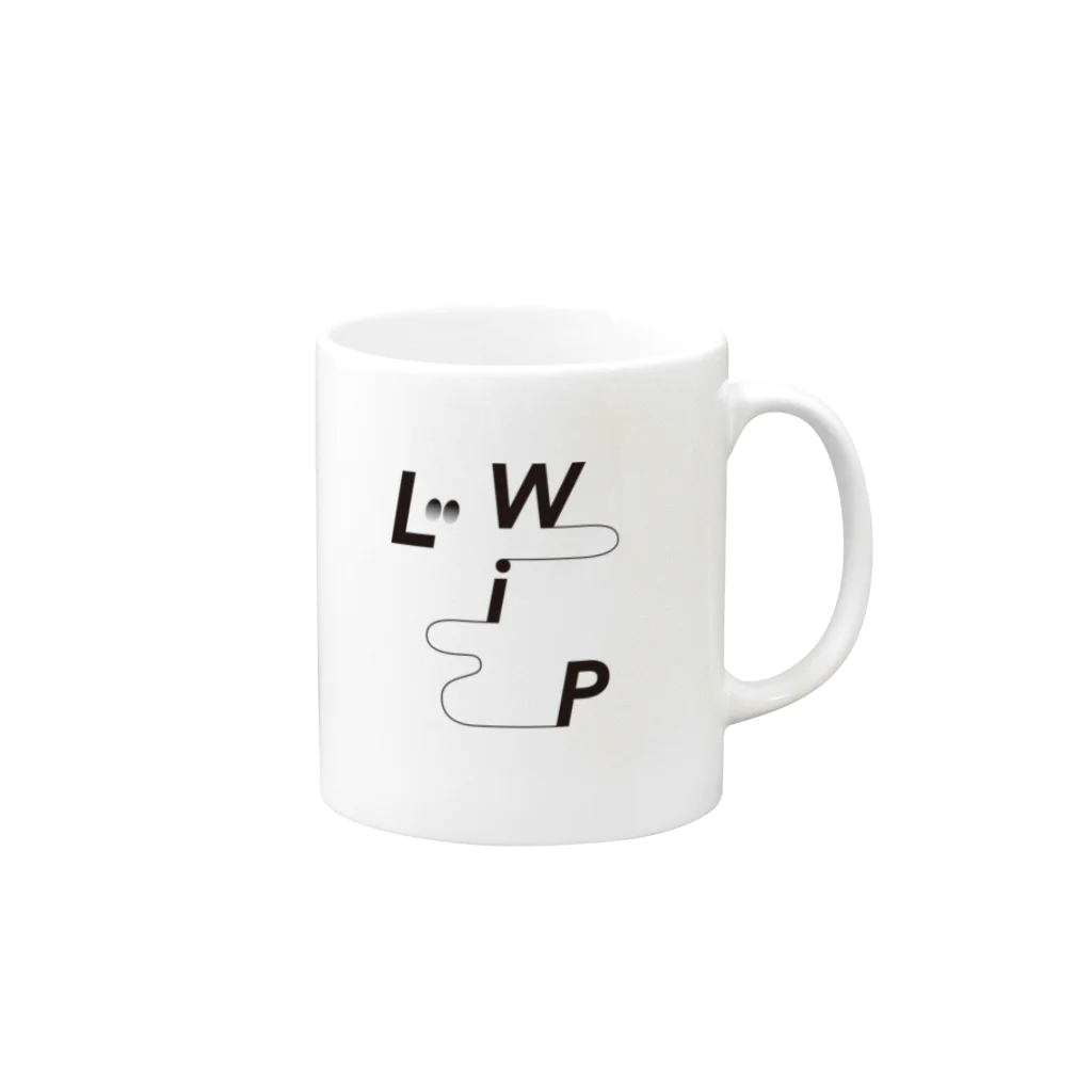 Lwip_HirokoTOKUNAGA のLWiP_Original Logo_Black Mug :right side of the handle