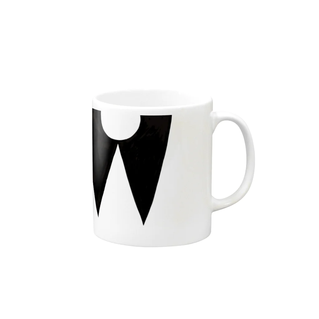 sazanquaのcollar-long black-  Mug :right side of the handle