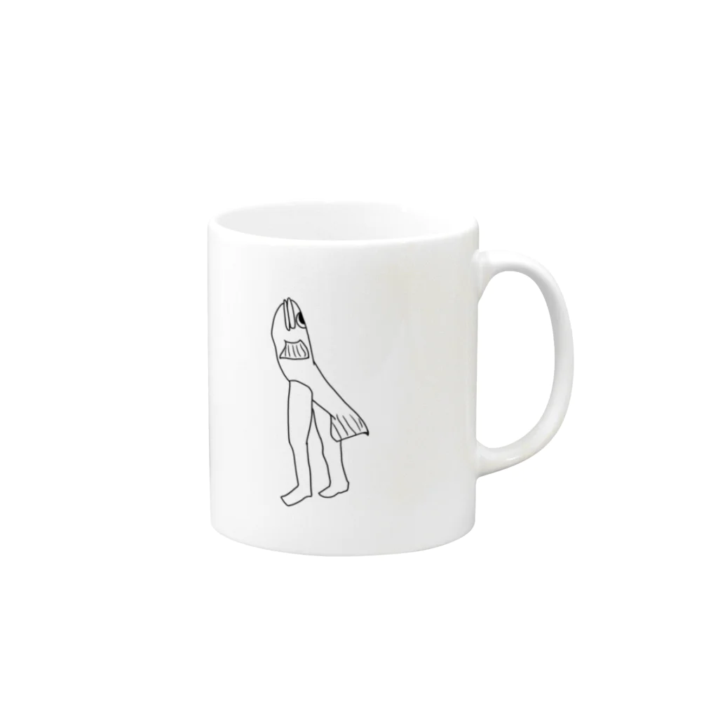 にんじんの美脚しらす Mug :right side of the handle