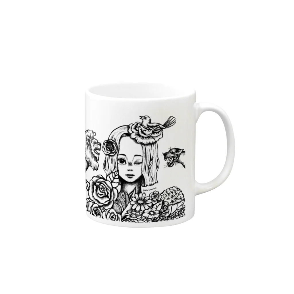 JOY FACTORYのlisten with your heart  Mug :right side of the handle