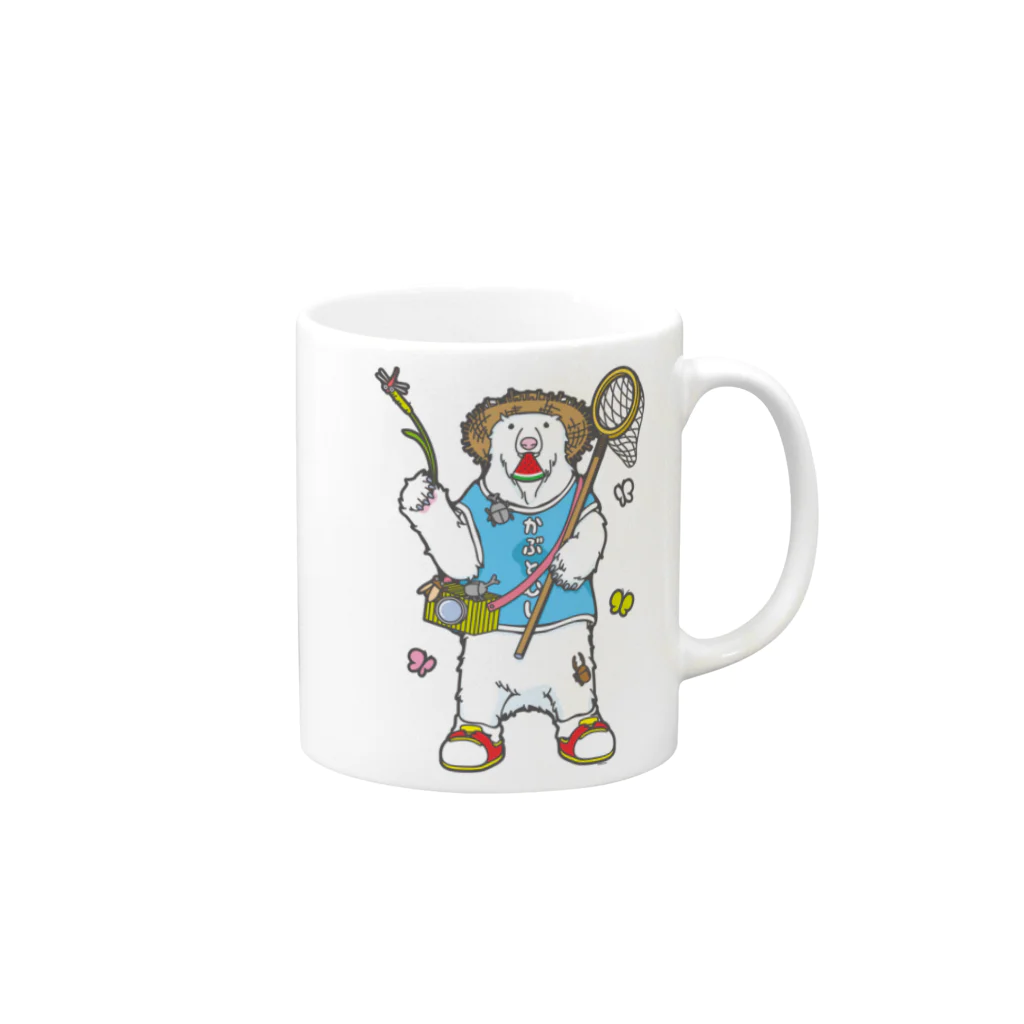 Cɐkeccooの虫とりだ！シロクマだ! Mug :right side of the handle