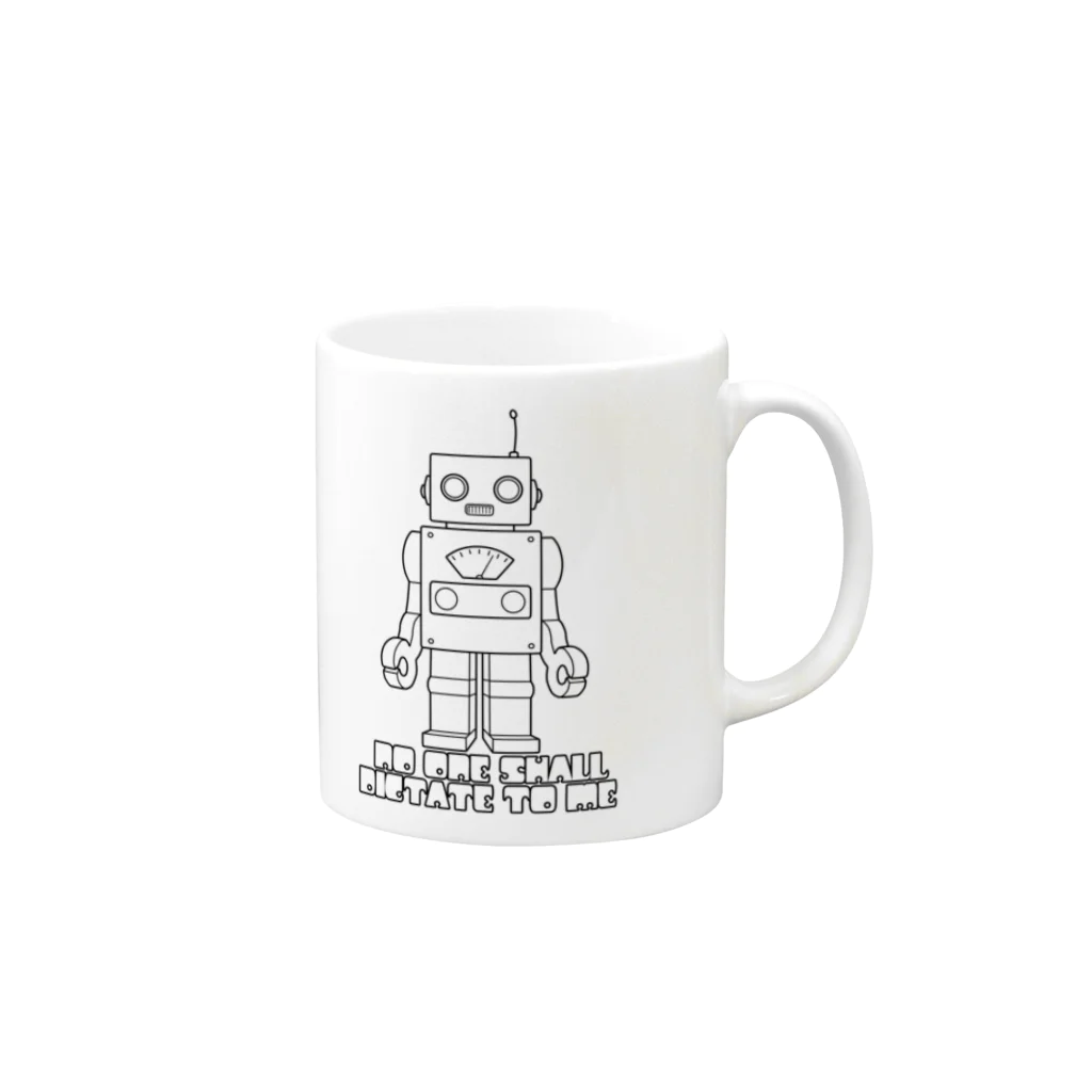 宮比のんのロボット（ブラック） Mug :right side of the handle