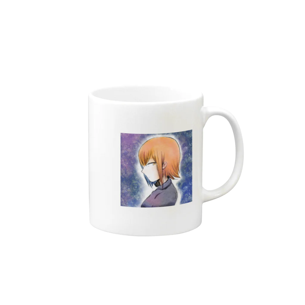 宇チュウ∅Store✩.*の秒針を噛む女の子　同人グッズ Mug :right side of the handle