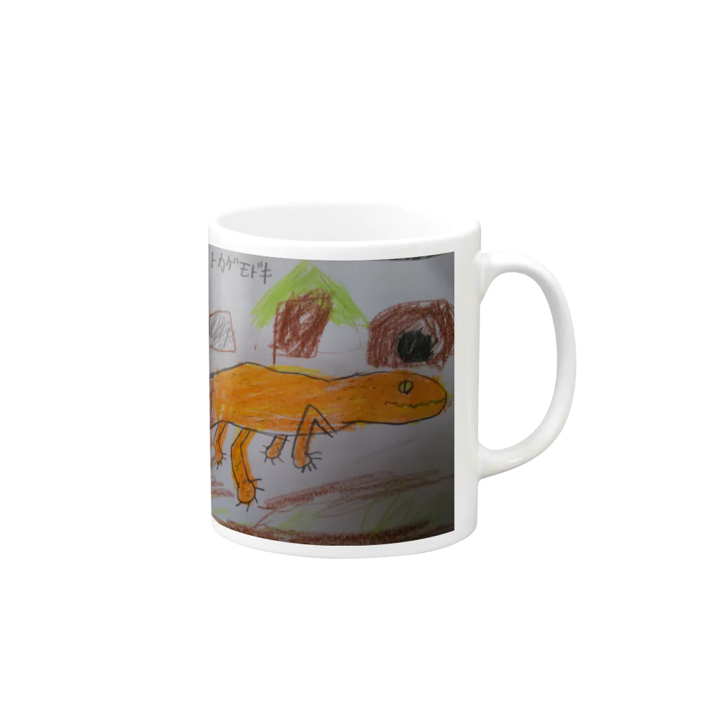 いきものショップのレオパのみかんちゃん Mug :right side of the handle