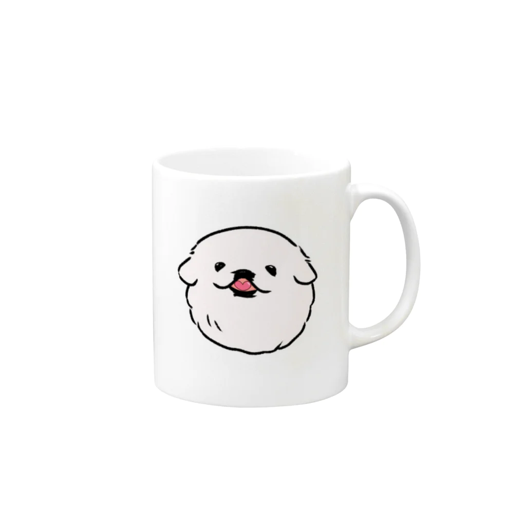 うにたんshopのLOVEペキニーズ Mug :right side of the handle