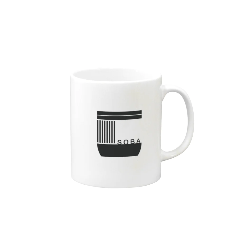 sho-designのsoba-logo KURO Mug :right side of the handle