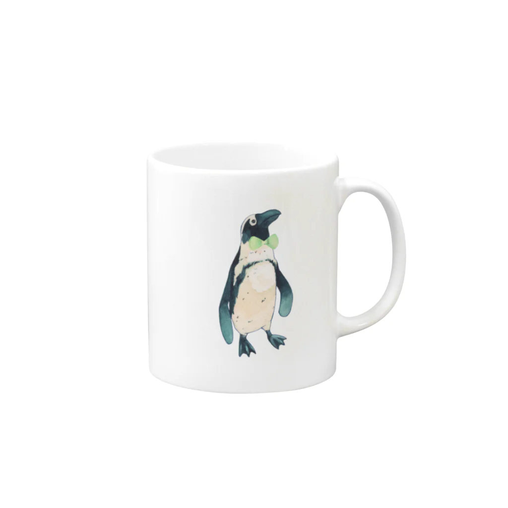 山田デイジーのおめかしペンギン Mug :right side of the handle