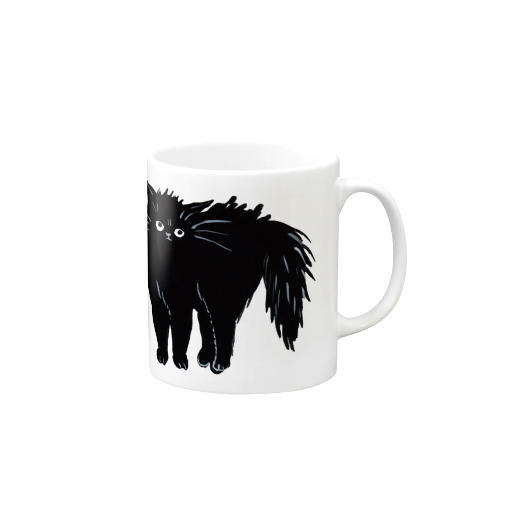 マイマイタケの怒ってます（黒猫） Mug :right side of the handle