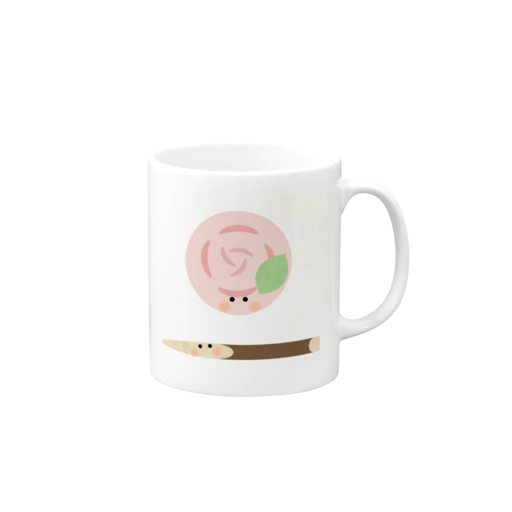 cotton-berry-pancakeの練り切りちゃん Mug :right side of the handle