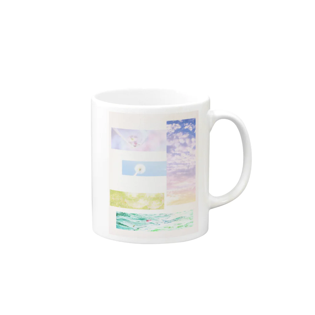 蛍石のブロック Mug :right side of the handle