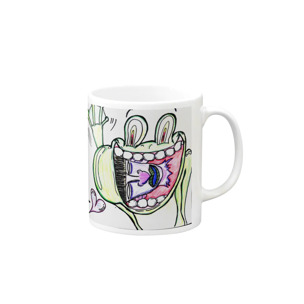 しょーちゃん工房のしょごガエル Mug :right side of the handle