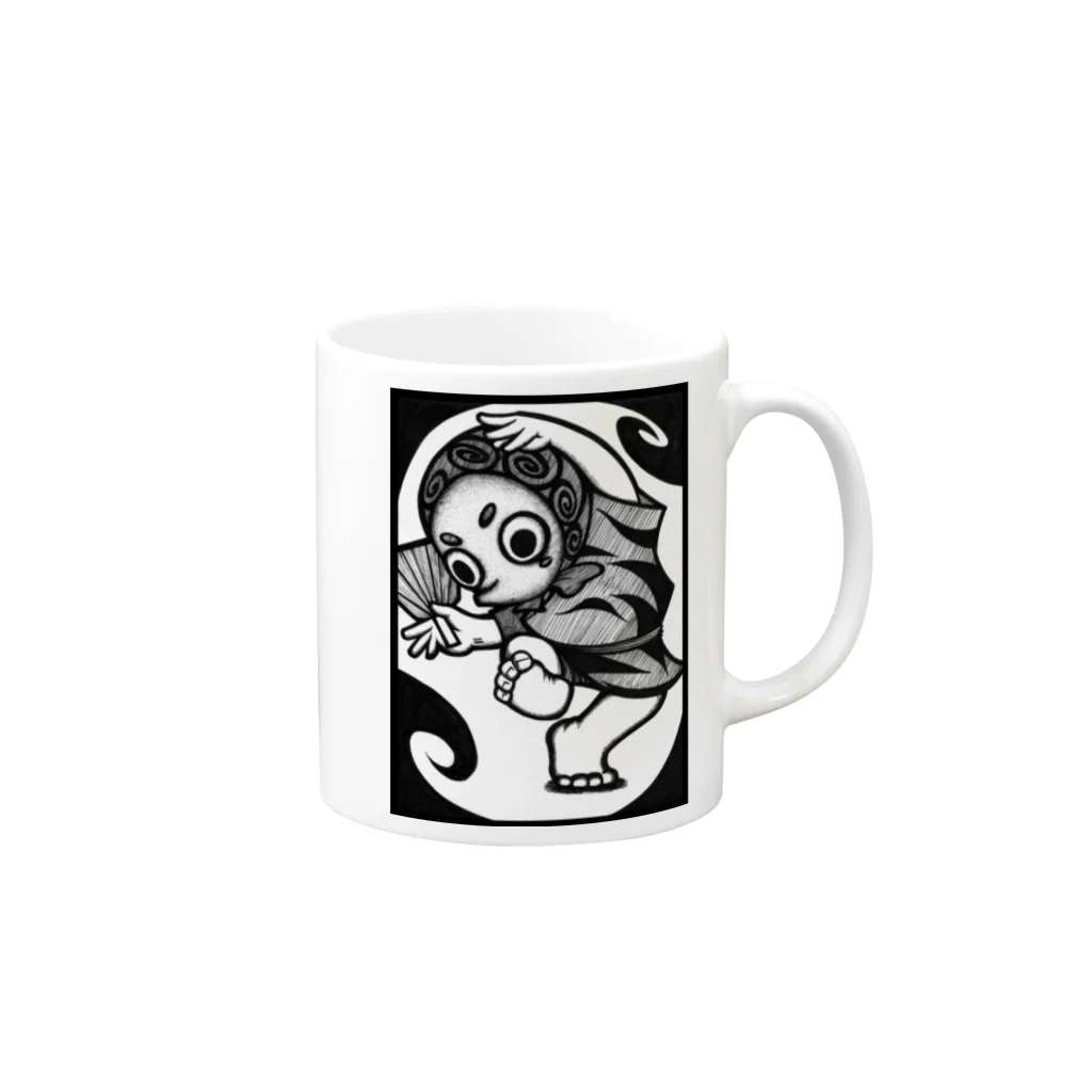 ワノハ -WANOHA-のひょっとこ Mug :right side of the handle