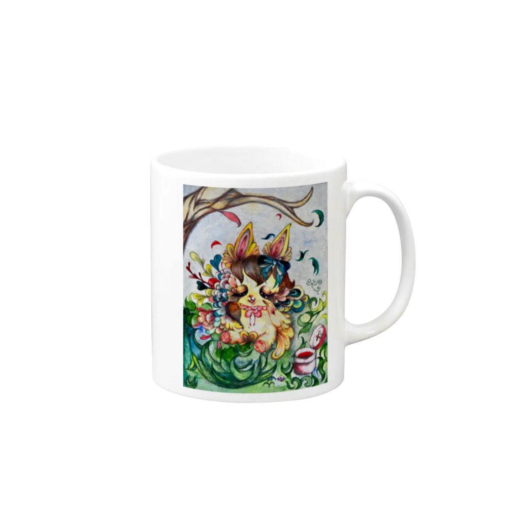 リンリン・ギャラクシーの春が来たからあの人に会いに行くの Mug :right side of the handle