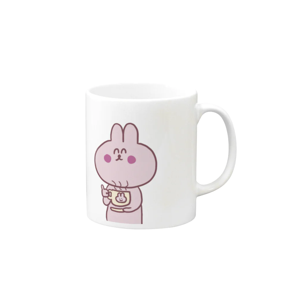 あんこちゃんのおみせのひと休みうさぎ Mug :right side of the handle