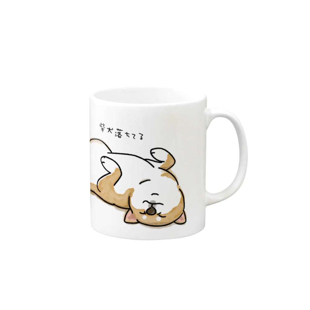 chizuruの柴犬落ちてる（茶柴） Mug :right side of the handle
